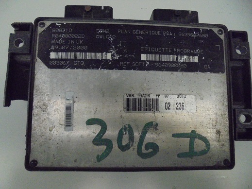 Calculateur 
PEUGEOT 306 1.9 D
An 07.2000

Lucas 
80871D
R04080022D
9639587680
9640900080

