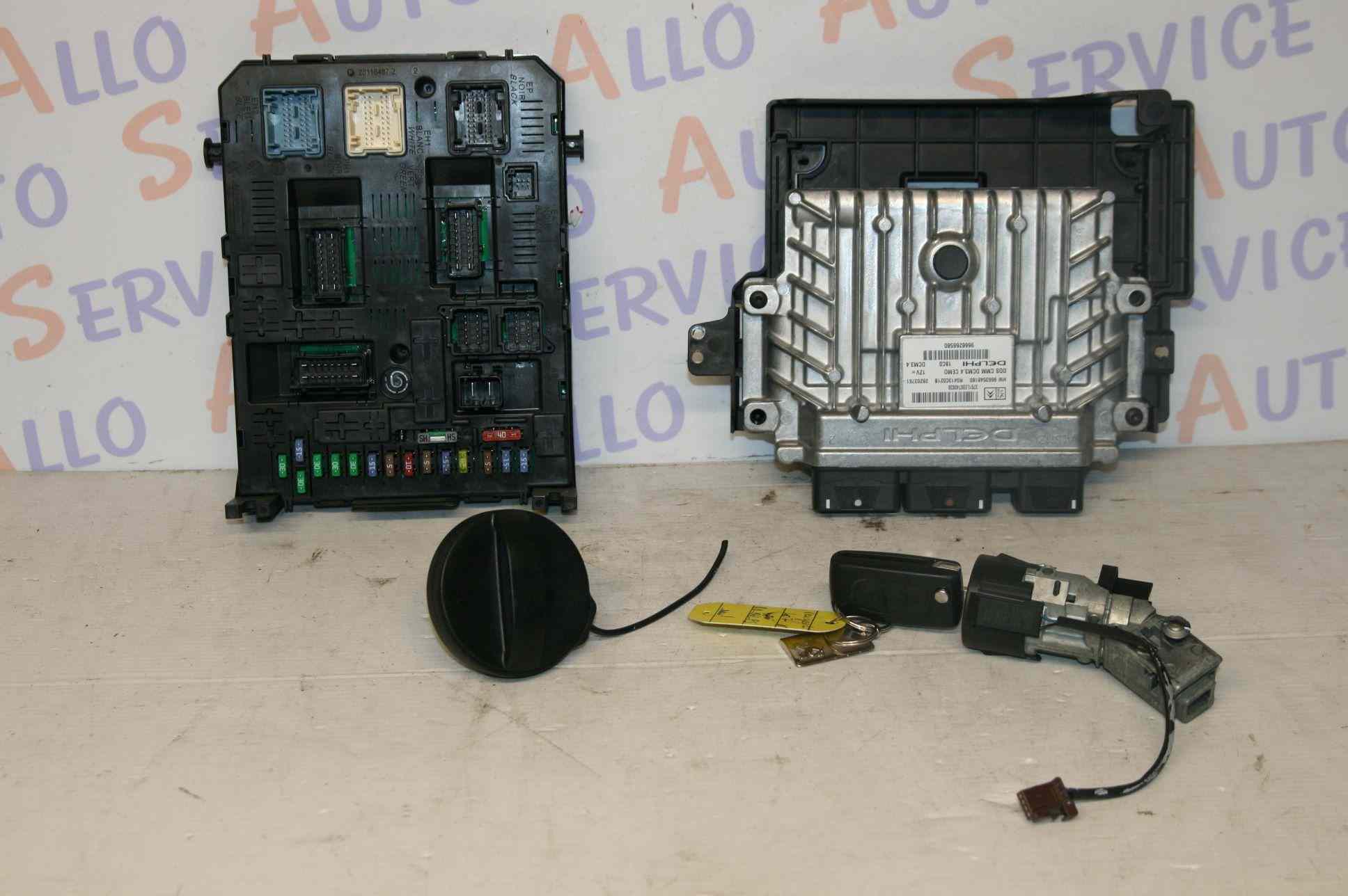 Kit de demarrage 
PEUGEOT 407 PHASE 2 4P 
2008-07->2011-04
contenant
- 1 neiman + 1 clef telecommande
- 1 bouchon de réservoir
- 1 calculateur DELPHI 9663548180
- 1 BSI Johnson Controls 966405908000


