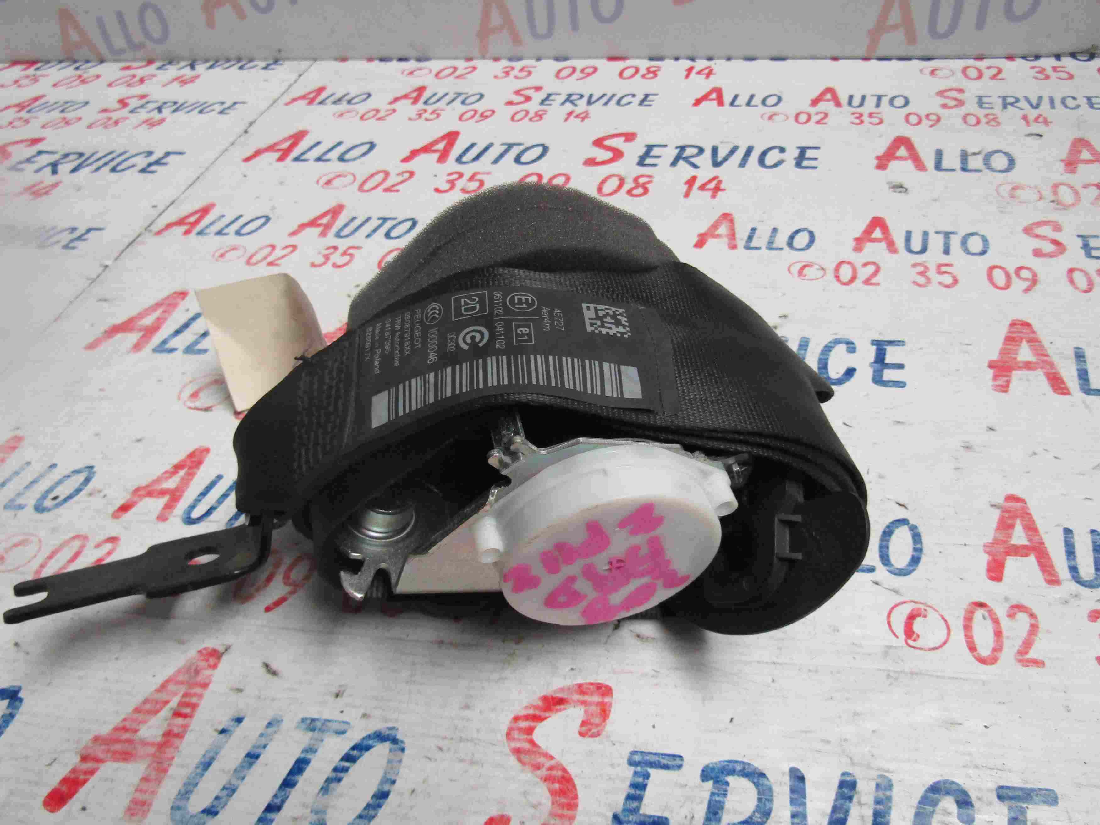 Ceinture Arrière Droit
PEUGEOT 308 Ⅱ Phase 2
01.2018

Frais de port sur devis