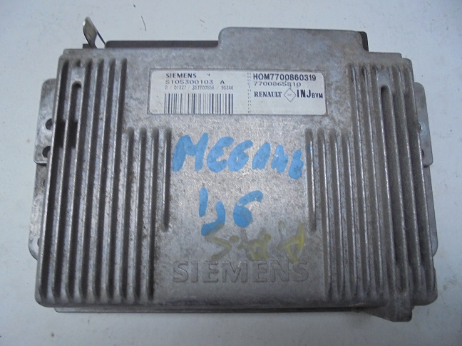 Calculateur 
RENAULT Megane 1.6 Essence 

Siemens S105300103 A
Hom 7700860319 
7700865810 

